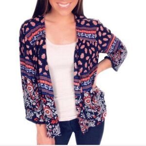Bohemian Floral Printed Kimono Size XS Open Front Target Xhilaration Kaftan Boho